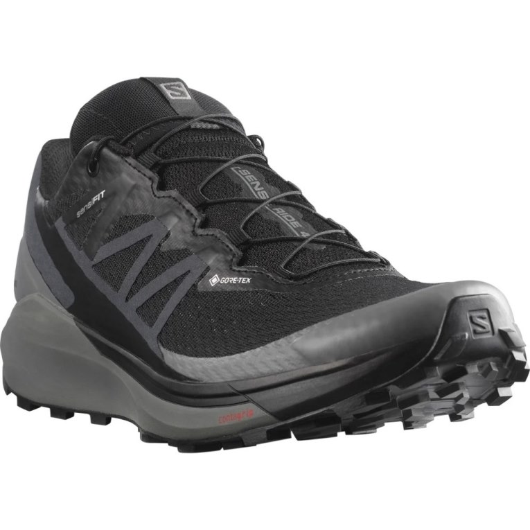 Sapatilhas Trail Running Salomon Sense Ride 4 GTX Invisible Fit Masculino Pretas | PT V46591